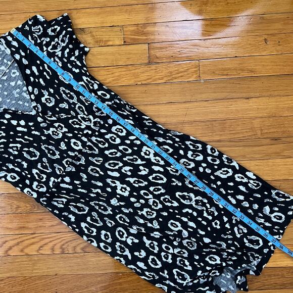 LIU-JO Black White Leopard V-Neck Short Sleeve Dress Size S - Picture 8 of 9